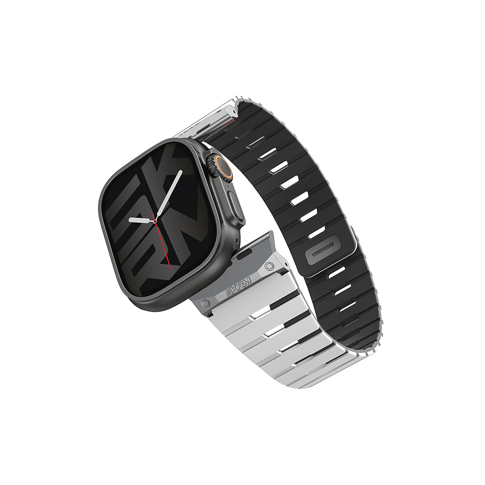 Skinarma Gemini Serisi Apple Watch 42/44/45/46/49mm Uyumlu TPU Magnetik Silikon Kordon Skinarma Gemini Serisi Apple Watch 42/44/45/46/49mm Uyumlu TPU Magnetik Silikon Kordon